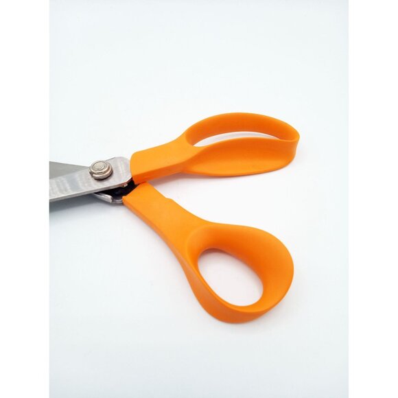 Fiskars Pinking Shears Scissors Orange Handle Stainless Steel Blade USA - Picture 6 of 10